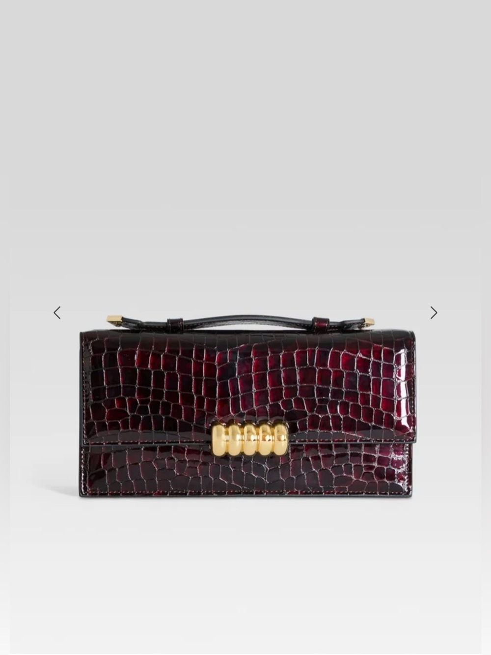 Retrofête Burgundy Croc- Pheobe Clutch
